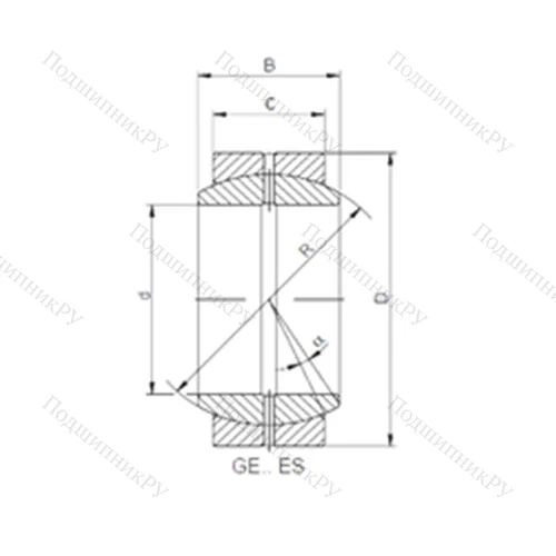 Подшипник скольжения сферический GE 018/32 XES от производителя  CX Подшипник скольжения сферический GE 018/32 XES от производителя  CX