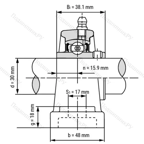 Подшипниковый узел SS UCP 206 - Вал: 30 мм от производителя  LPZ