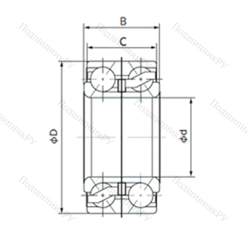Подшипник шариковый радиально-упорный 32BVV 07-8G