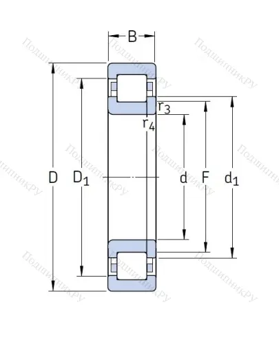 Роликовый цилиндрический подшипник NUP 208 ECP от производителя  SKF Роликовый цилиндрический подшипник NUP 208 ECP от производителя  SKF