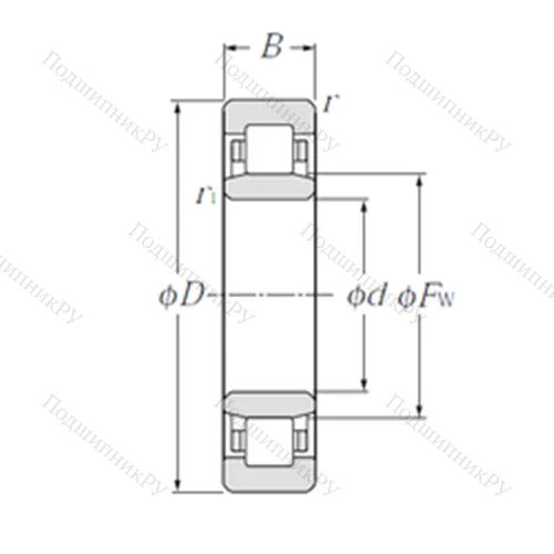 Подшипник роликовый радиальный NU 216