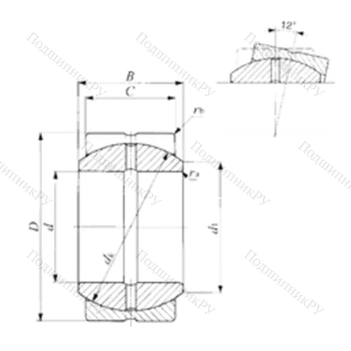 Подшипник скольжения сферический SBB 52 от производителя  IKO