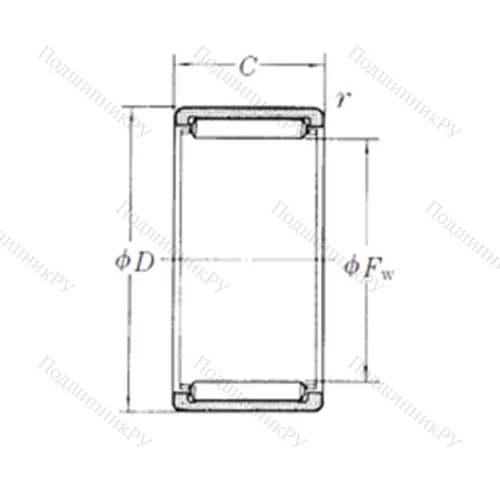 Подшипник игольчатый радиальный RLM 5540