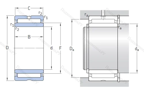 Игольчатый подшипник NA 4903 2RS от производителя  SKF
