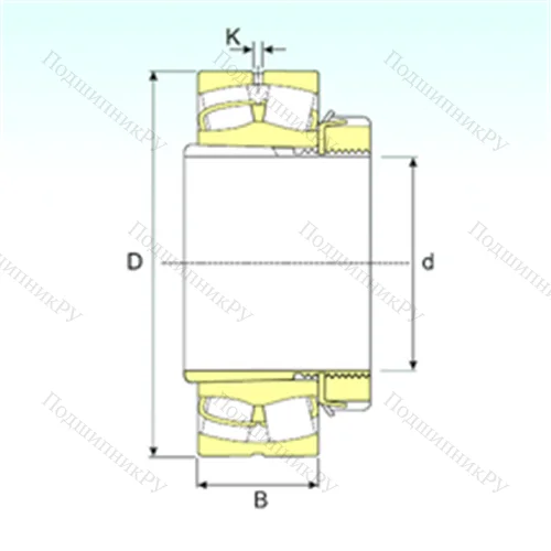 Подшипник роликовый радиальный самоцентрирующийся 23222 EKW 33+H 2322 от производителя  ISB Подшипник роликовый радиальный самоцентрирующийся 23222 EKW 33+H 2322 от производителя  ISB