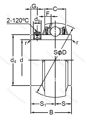 Корпусный подшипник UC 205 (480205 ГОСТ) в Хабаровске