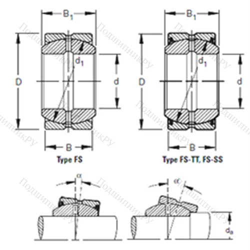 Подшипник скольжения сферический 16FS 30 от производителя  TIMKEN