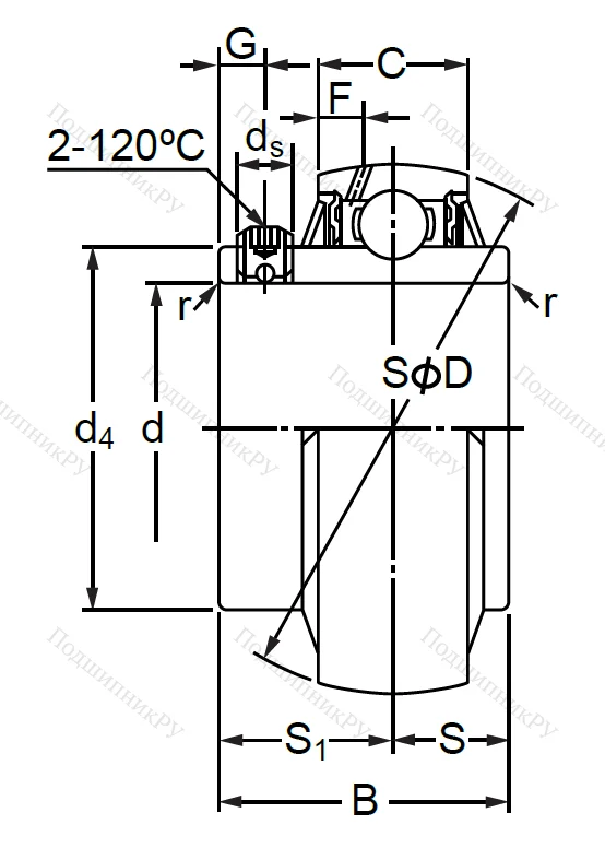 Корпусный подшипник UC 210-30 в Хабаровске
