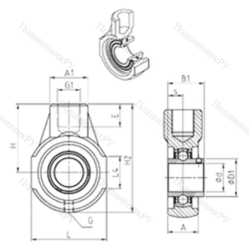 Подшипниковый узел шариковый радиальный UCEHE 204