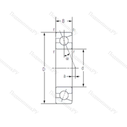 Подшипник шариковый радиально-упорный 7017AC