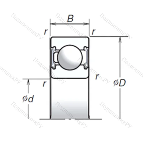 Подшипник шариковый радиальный 6201T 1XVV