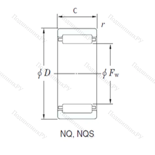 Подшипник игольчатый радиальный NQ 12/12AD
