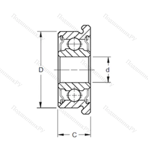 Подшипник шариковый радиальный F 61702-2RS