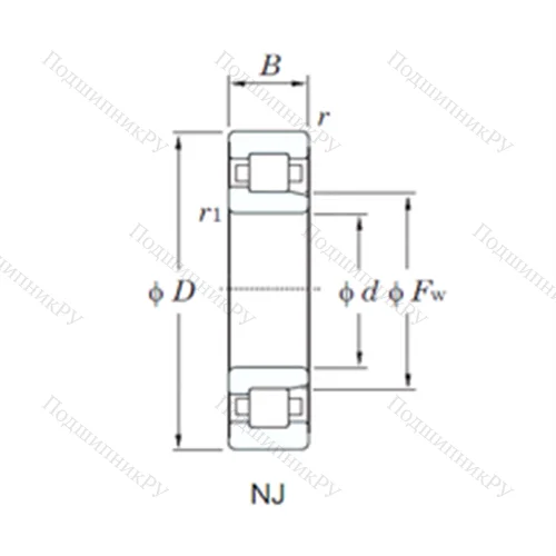 Подшипник роликовый радиальный NJ 428