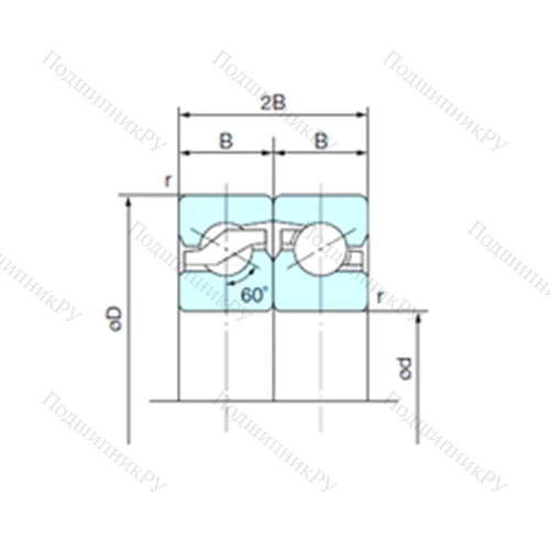 Подшипник шариковый упорно-радиальный спаренный 17TAB 04DF