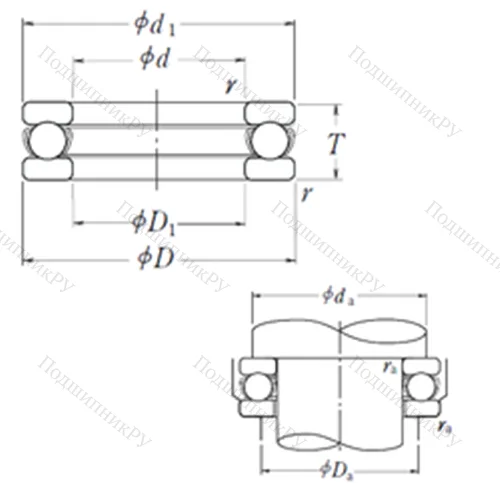 Подшипник шариковый упорный 51417X