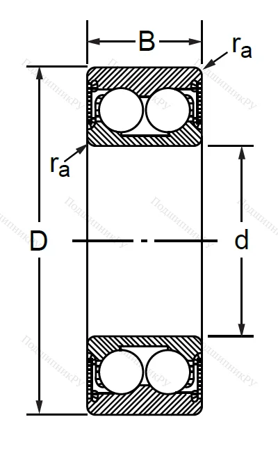 Радиально-упорный шариковый подшипник 3056206 2RS (3206 A 2RSTN) в Хабаровске