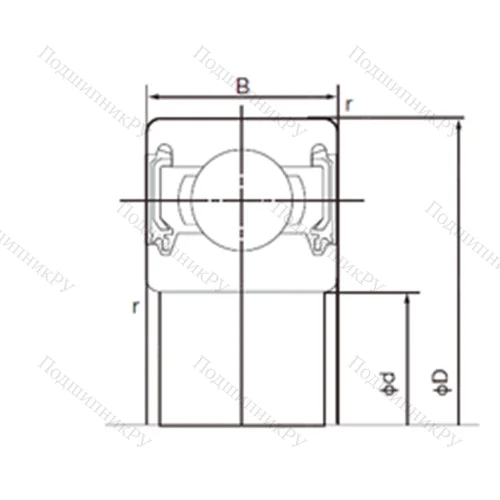Подшипник шариковый радиальный 6308-2NKE 9