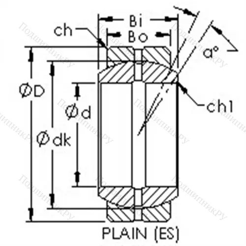 Подшипник скольжения сферический GEG 180ES от производителя  AST