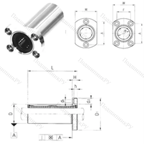 Подшипник шариковый линейный LMH 20L
