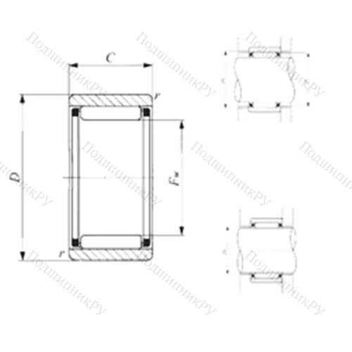 Подшипник игольчатый радиальный RNAF 162812 от производителя  IKO Подшипник игольчатый радиальный RNAF 162812 от производителя  IKO
