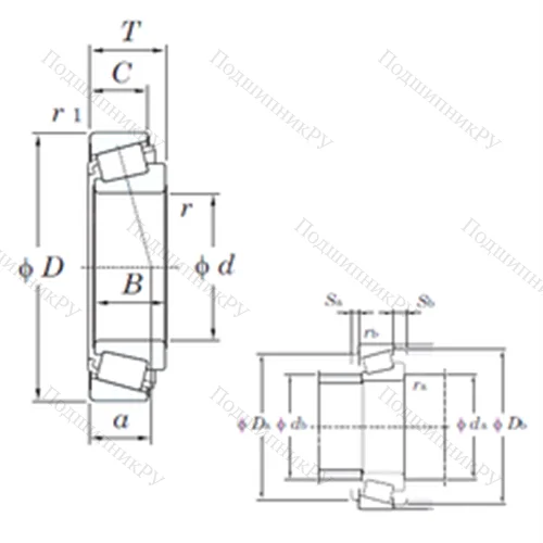 Подшипник роликовый радиально-упорный 32914JR от производителя  KOYO