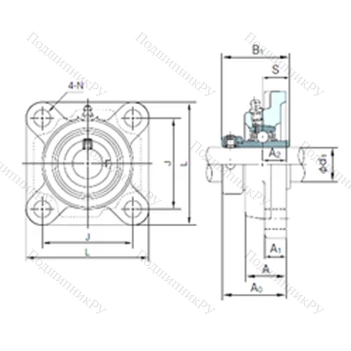Подшипниковый узел шариковый радиальный UGF 205