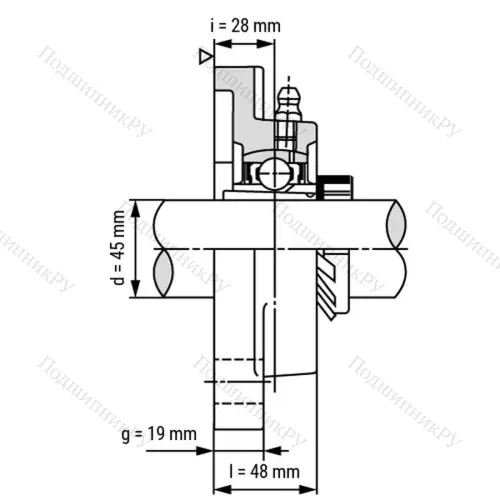 Подшипниковый узел UKF 310+H 2310 - Вал: 45 мм от производителя  LPZ