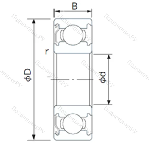 Подшипник шариковый радиальный 6308ZE