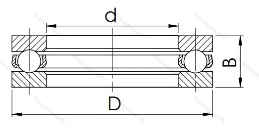 Упорный шариковый подшипник 8122 H (51122) в Хабаровске