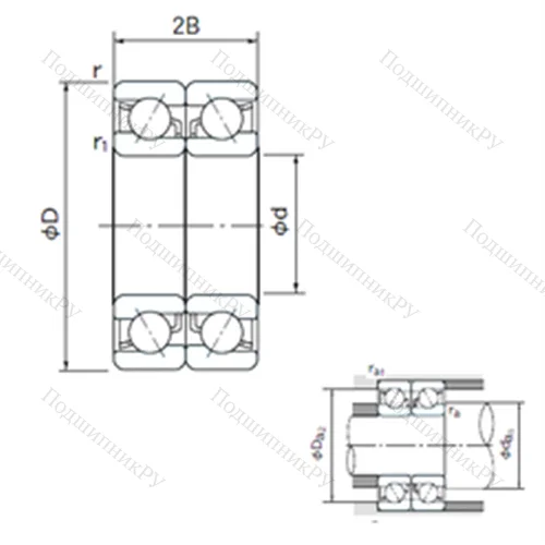 Подшипник шариковый радиально-упорный спаренный 7311DB