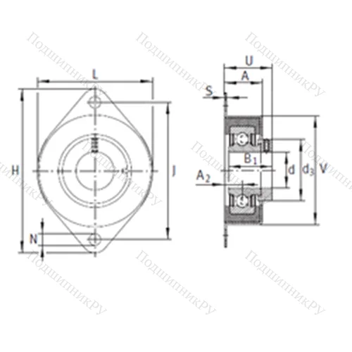 Подшипниковый узел шариковый радиальный RCSMF 12