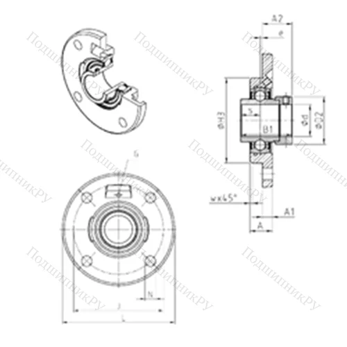 Подшипниковый узел шариковый радиальный EXFCE 205