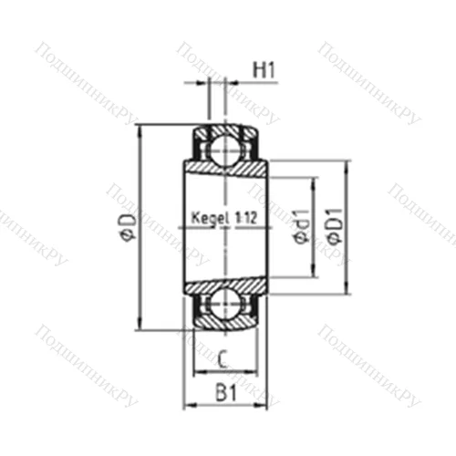 Подшипник шариковый радиальный UK 309 от производителя  SNR Подшипник шариковый радиальный UK 309 от производителя  SNR
