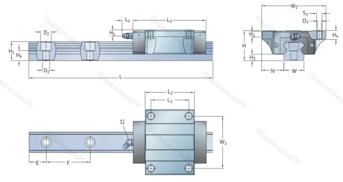 Профильная рельсовая направляющая LLTHS 25 R 1 T 1 220 P 3 E=0 (M/P 011515) в Хабаровске