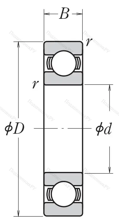 Однорядный шариковый подшипник 6019 CM