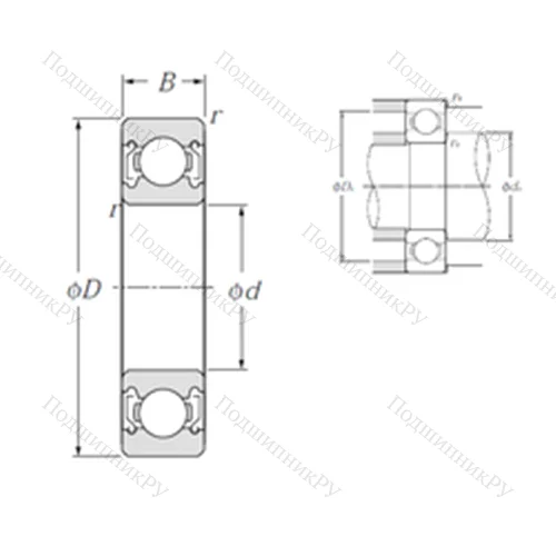 Подшипник шариковый радиальный 6022ZZ от производителя  NTN