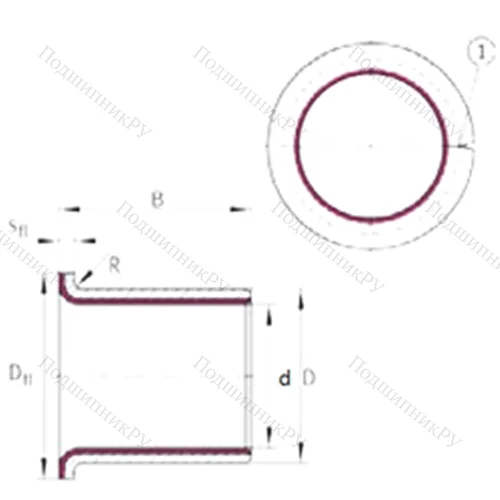Подшипник скольжения EGF 12070-E 40-B