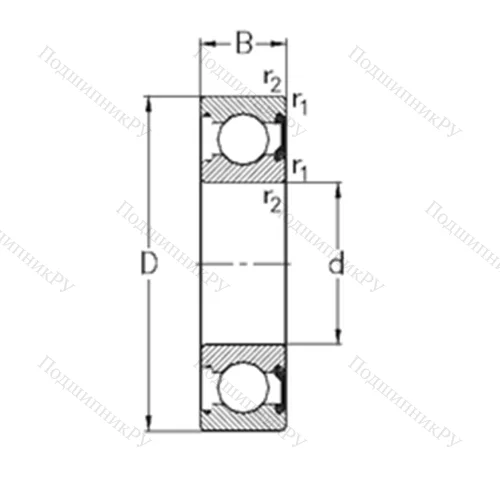 Подшипник шариковый радиальный 6214-2RSR