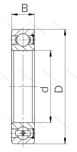 Шариковый однорядный подшипник 60107 (6007 Z) в Хабаровске