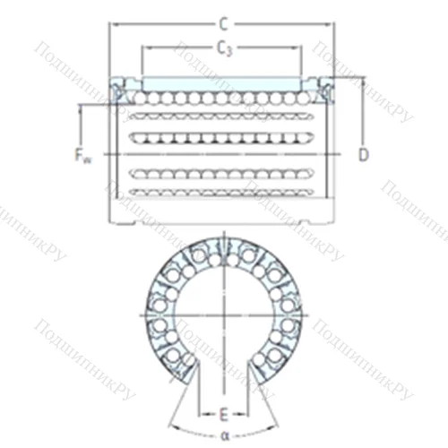 Подшипник шариковый линейный LBHT 40 A