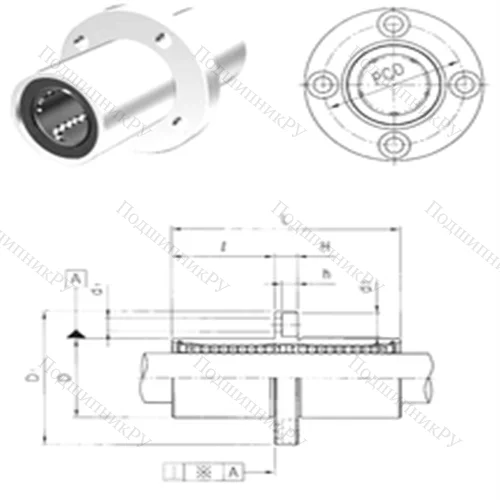Подшипник шариковый линейный LMEFM 50