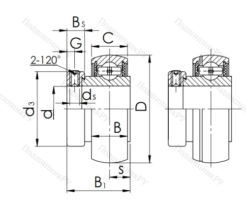 Корпусный подшипник SA 205 (AEL 205) 9TREIAM9DX в Хабаровске