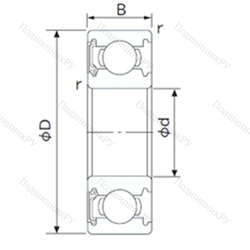 Подшипник шариковый радиальный R 12-RS от производителя  CYSD Подшипник шариковый радиальный R 12-RS от производителя  CYSD
