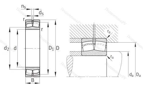 Сферический роликовый подшипник 21310 E 1 XL C 3 от производителя  FAG Сферический роликовый подшипник 21310 E 1 XL C 3 от производителя  FAG
