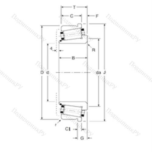 Подшипник роликовый радиально-упорный 163150/163210C от производителя  Gamet Подшипник роликовый радиально-упорный 163150/163210C от производителя  Gamet