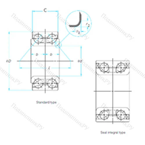 Подшипник шариковый радиально-упорный 49BWD 01B