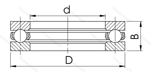 Упорный шариковый подшипник 8101 (51101) в Хабаровске