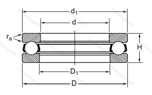 Упорный шариковый подшипник 8113 (51113) в Хабаровске
