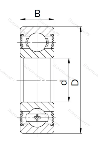 Миниатюрный шариковый подшипник 180018 T (608 2RST) в Хабаровске